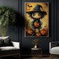 Cute Scarecrow Halloween Canvas Painting, Spooky Season Wall Art Decor, Halloween Poster Gift