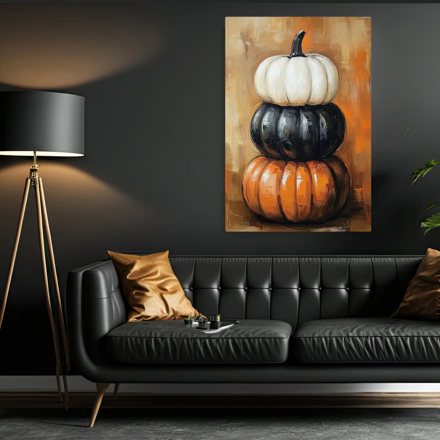 Harvest Harmony, Thanksgiving Canvas Painting, Blessings Wall Art Decor, Thankful Poster Gift For Pumpkin Lovers