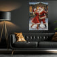 Funny Christmas Canvas Painting, Santa Claus Dancing With Lovers Winter Wall Art Decor, Xmas Poster Gift