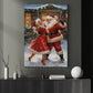 Funny Christmas Canvas Painting, Santa Claus Dancing With Lovers Winter Wall Art Decor, Xmas Poster Gift