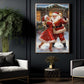 Funny Christmas Canvas Painting, Santa Claus Dancing With Lovers Winter Wall Art Decor, Xmas Poster Gift