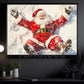 Funny Christmas Canvas Painting, Santa Playing In Snow Wall Art Decor, Xmas Poster Gift