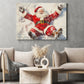 Funny Christmas Canvas Painting, Santa Playing In Snow Wall Art Decor, Xmas Poster Gift