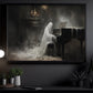 Interesting Halloween Canvas Painting, Ghost Plays Piano Spooky Season Wall Art Decor, Halloween Poster Gift For Ghost Lovers