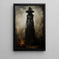 Halloween Canvas Painting, Black Witch Spooky Season Wall Art Decor, Halloween Poster Gift For Witch Lovers