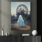 Interesting Halloween Canvas Painting, Ghost At Park Season Wall Art Decor, Halloween Poster Gift For Ghost Lovers