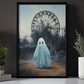 Interesting Halloween Canvas Painting, Ghost At Park Season Wall Art Decor, Halloween Poster Gift For Ghost Lovers