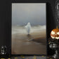 Interesting Halloween Canvas Painting, Ghost At Beach Spooky Season Wall Art Decor, Halloween Poster Gift For Ghost Lovers