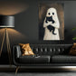 Vintage Halloween Canvas Painting, Ghost Hug Cat Spooky Season Wall Art Decor, Halloween Poster Gift For Ghost Lovers