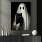 Halloween Canvas Painting, Ghost Hug Black Cat Spooky Season Wall Art Decor, Halloween Poster Gift For Ghost Lovers