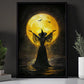 Halloween Canvas Painting, Moonlit Witch's Embrace Spooky Season Wall Art Decor, Halloween Poster Gift For Witch Lovers