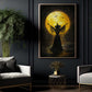 Halloween Canvas Painting, Moonlit Witch's Embrace Spooky Season Wall Art Decor, Halloween Poster Gift For Witch Lovers