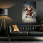 Funny Christmas Santa's Winter Challenge Lacrosse Canvas Painting, Sports Wall Art Decor, Xmas Poster Gift For Lacrosse Lovers