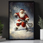 Funny Christmas Santa's Winter Challenge Lacrosse Canvas Painting, Sports Wall Art Decor, Xmas Poster Gift For Lacrosse Lovers