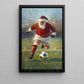 Funny Christmas Santa Claus Playing Soccer Canvas Painting, Sports Wall Art Decor, Xmas Poster Gift For Soccer Lovers