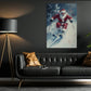 Funny Christmas Santa Claus Playing Skiing Canvas Painting, Sports Wall Art Decor, Xmas Poster Gift For Skiing Lovers