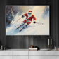 Funny Christmas Santa Claus In A Winter Wonderland Canvas Painting, Sports Wall Art Decor, Xmas Poster Gift For Skiing Lovers