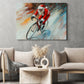 Funny Christmas Two Wheels And Cheer Cycling Canvas Painting, Sports Wall Art Decor, Xmas Poster Gift For Cycling Lovers