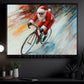 Funny Christmas Two Wheels And Cheer Cycling Canvas Painting, Sports Wall Art Decor, Xmas Poster Gift For Cycling Lovers