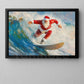 Funny Christmas Santa's Christmas Surfing Canvas Painting, Sports Wall Art Decor, Xmas Poster Gift For Surfing Lovers