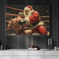 Funny Christmas Santa's Wrestling Day Canvas Painting, Sports Wall Art Decor, Xmas Poster Gift For Wrestling Lovers