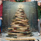 Christmas Book Tree Fleece Blanket, A Tower Of Tales Woven Blanket, Sherpa Blanket Xmas Gift For Book Lovers