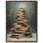 Christmas Book Tree Fleece Blanket, A Tower Of Tales Woven Blanket, Sherpa Blanket Xmas Gift For Book Lovers