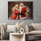 Santa Claus With His Love Christmas Canvas Painting, Santa Claus Wall Art Decor, Xmas Poster Gift