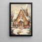 Funny Christmas Canvas Painting, Candy House Of Santa Christmas Wall Art Decor, Xmas Poster Gift