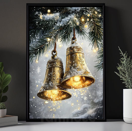 Interesting Christmas Canvas Painting, Jingle Bells Are Shining Wall Art Decor, Xmas Poster Gift