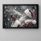 Christmas Canvas Painting, Santa Claus Playing Snow Wall Art Decor, Xmas Poster Gift