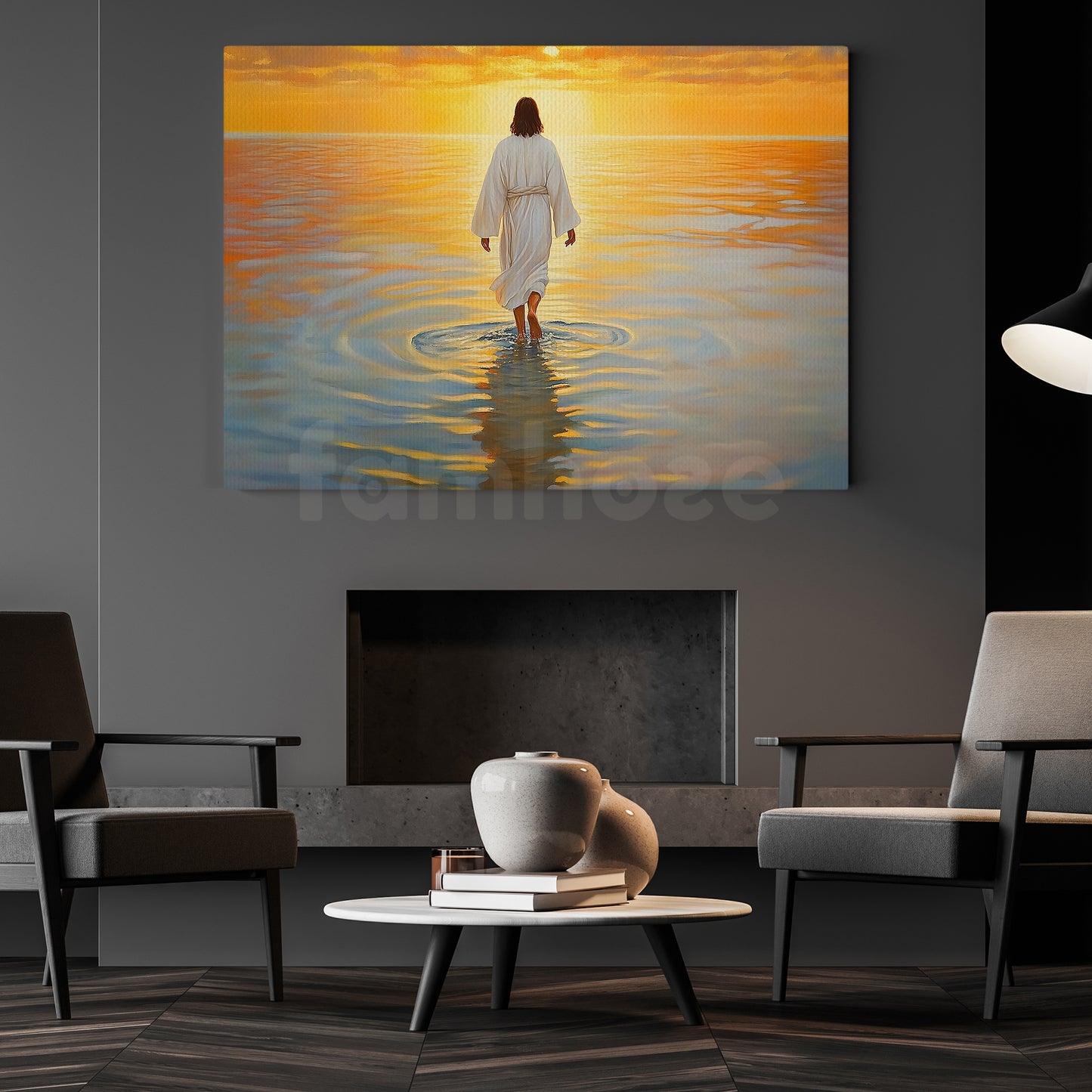 Interesting Jesus Canvas Painting, Jesus On The Beach At Dawn Wall Art Decor, Poster Gift For Christian Lovers