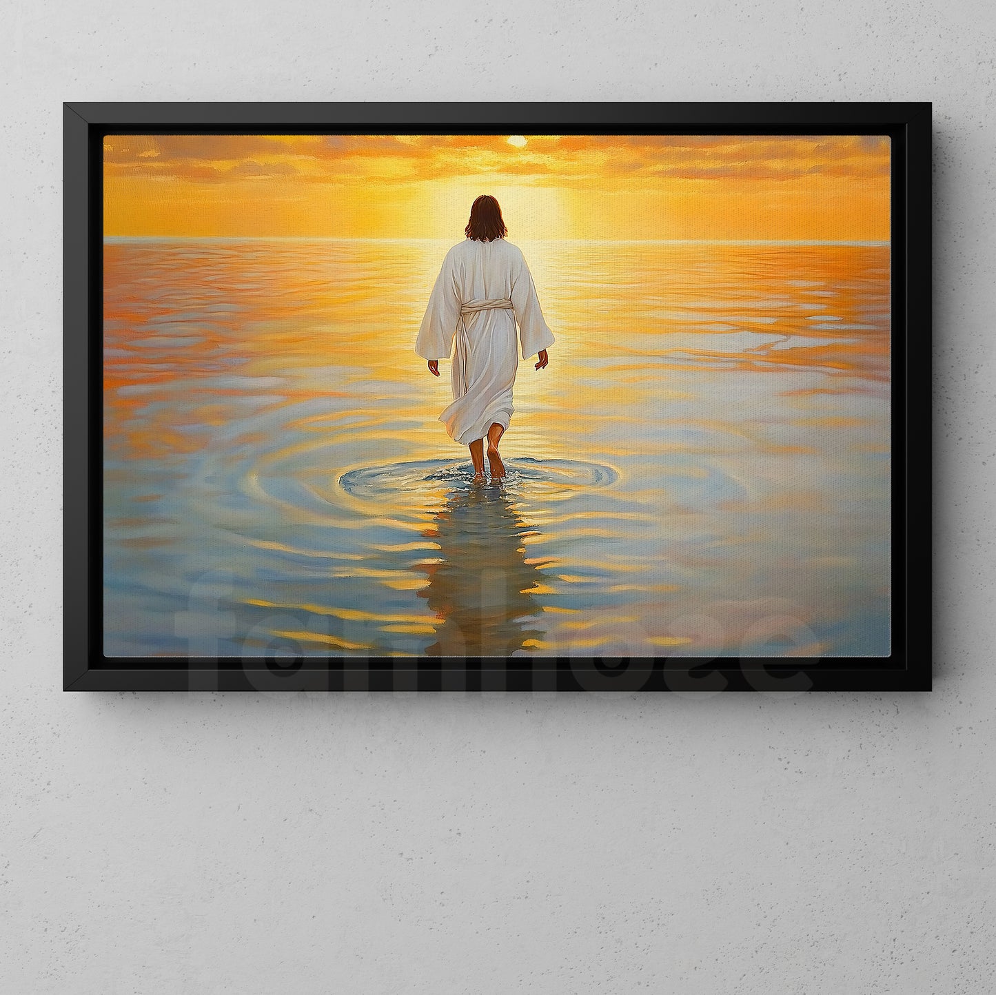 Interesting Jesus Canvas Painting, Jesus On The Beach At Dawn Wall Art Decor, Poster Gift For Christian Lovers