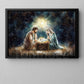 Christmas Canvas Painting, Holy Night A Nativity Story Wall Art Decor, Xmas Poster Gift For Christian Lovers