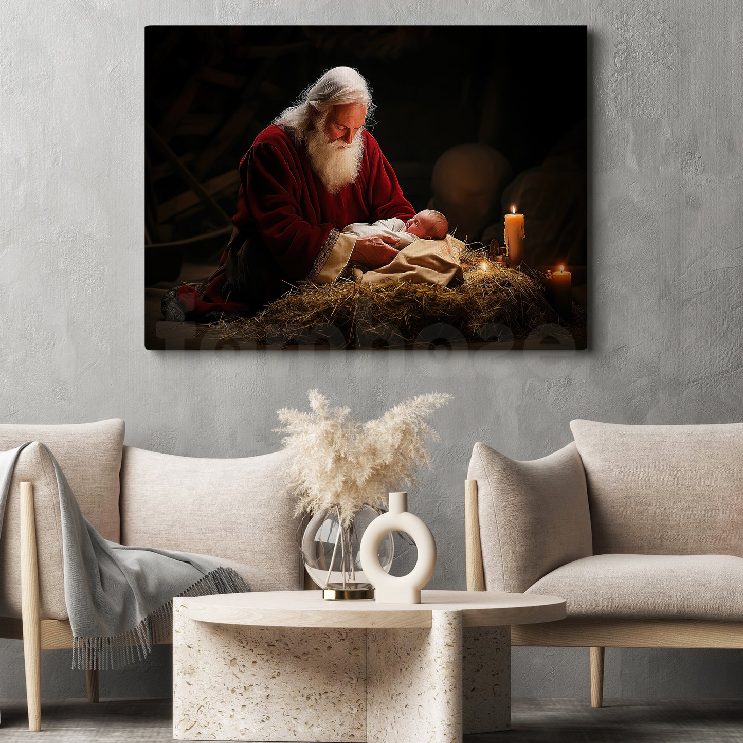 Christmas Canvas Painting, A Christmas Blessing Wall Art Decor, Xmas Poster Gift