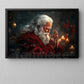 Christmas Canvas Painting, Santa's Silent Prayer Wall Art Decor, Xmas Poster Gift