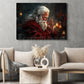 Christmas Canvas Painting, Santa's Silent Prayer Wall Art Decor, Xmas Poster Gift