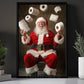 Funny Christmas Toilet Canvas Painting, Santa Claus In Toilet Wall Art Decor, Xmas Poster Gift