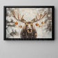 Christmas Canvas Painting, The Majestic Moose Wall Art Decor, Xmas Poster Gift