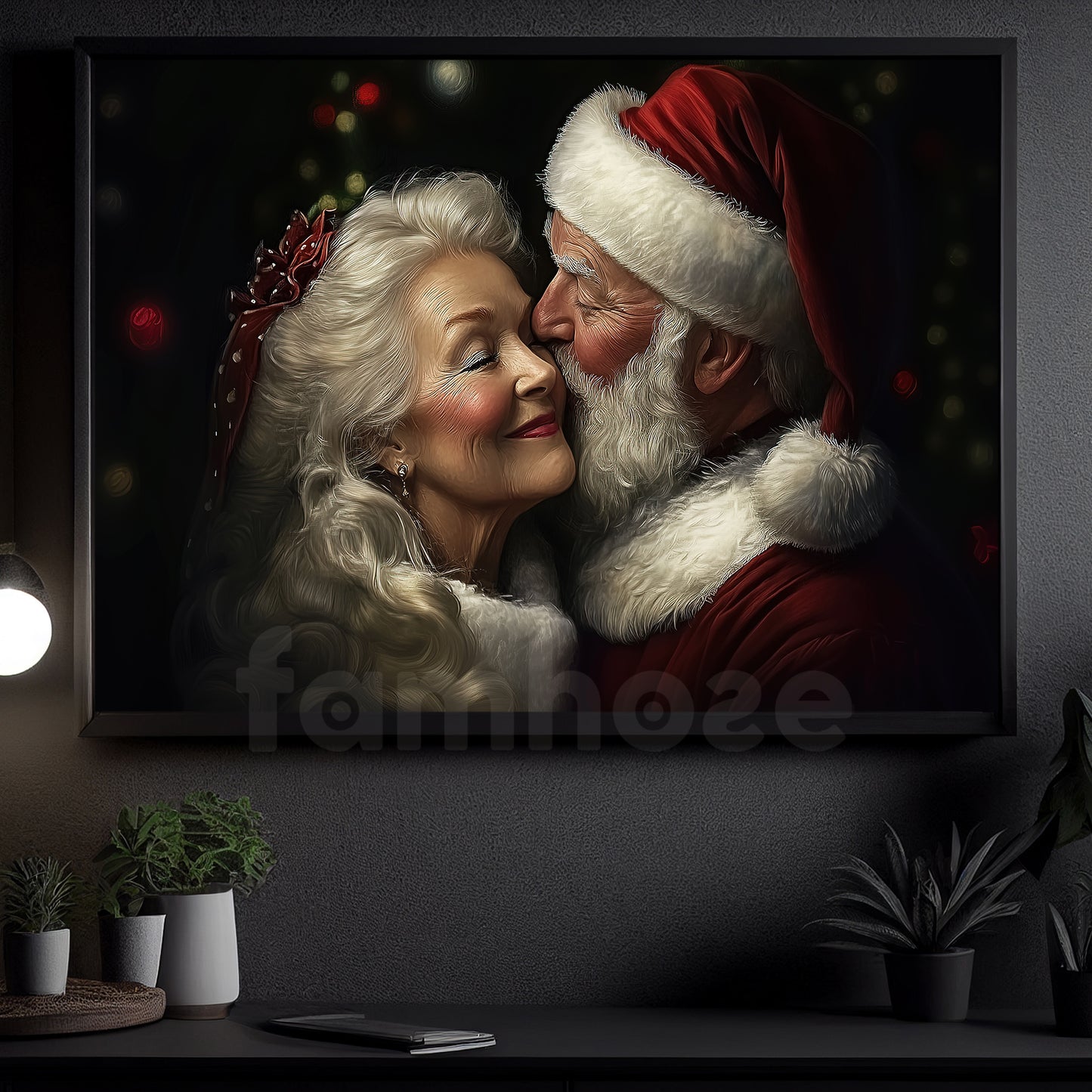 Christmas Canvas Painting, A Christmas Love Story Wall Art Decor, Xmas Poster Gift