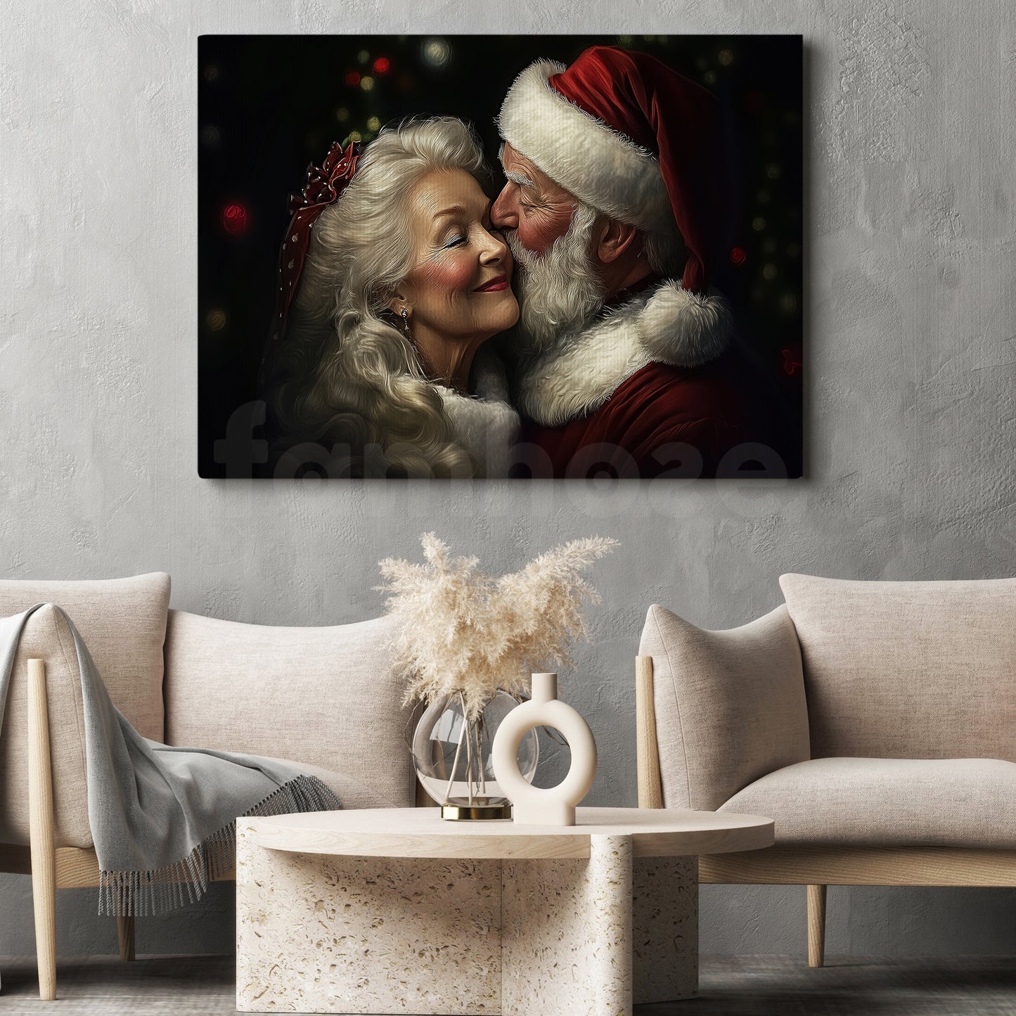 Christmas Canvas Painting, A Christmas Love Story Wall Art Decor, Xmas Poster Gift