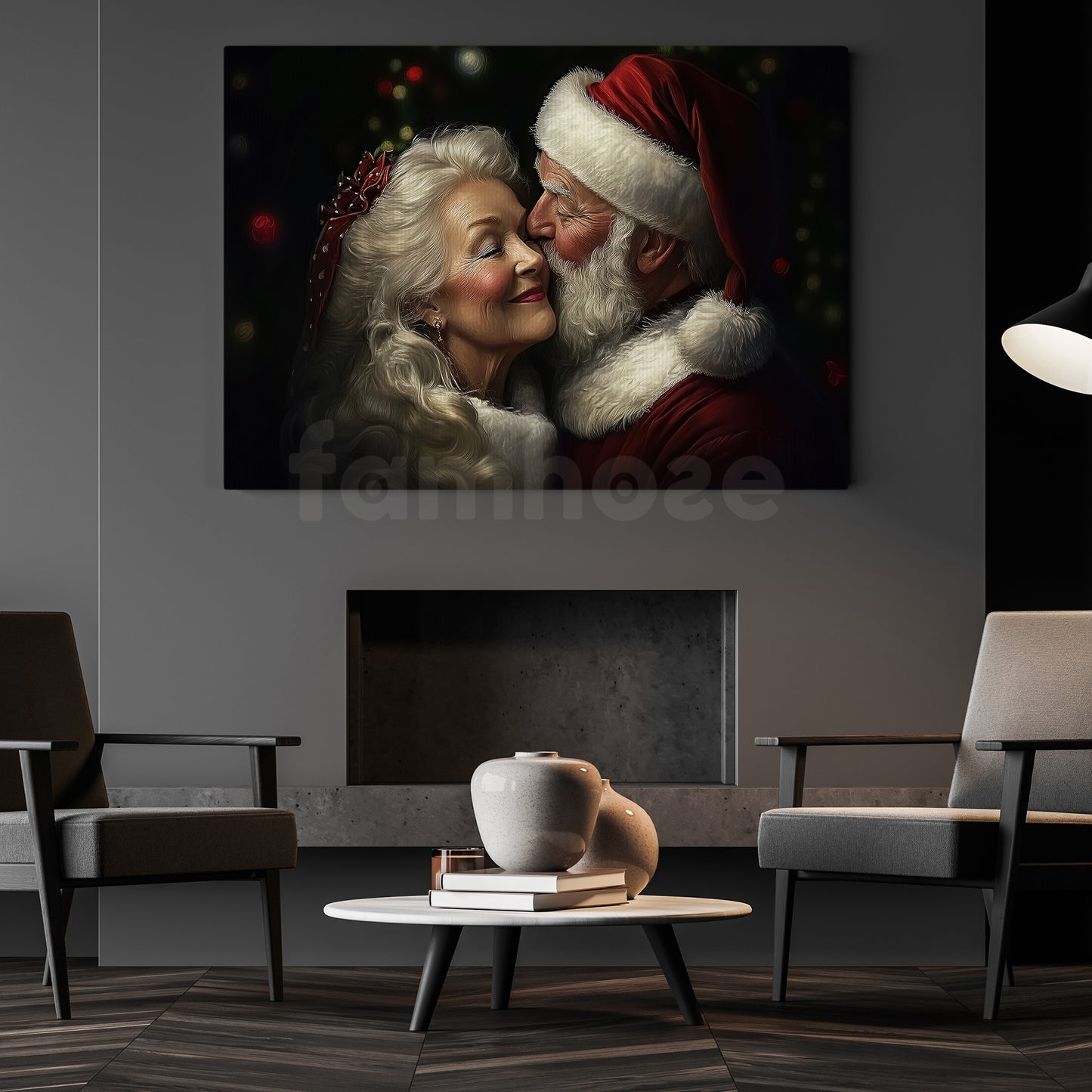 Christmas Canvas Painting, A Christmas Love Story Wall Art Decor, Xmas Poster Gift