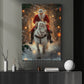 Christmas Cowboy Canvas Painting, Santa Claus Riding Horse Wall Art Decor, Xmas Poster Gift For Cowboy Lovers