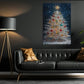 Christmas Canvas Painting, Winter's Christmas Tree Wall Art Decor, Xmas Poster Gift