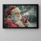 Christmas Santa Canvas Painting, Santa Claus Blowing Snow Wall Art Decor, Xmas Poster Gift