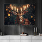 Christmas Reindeer Canvas Painting, The Glow of Christmas Spirit Wall Art Decor, Xmas Poster Gift For Reindeer Lovers