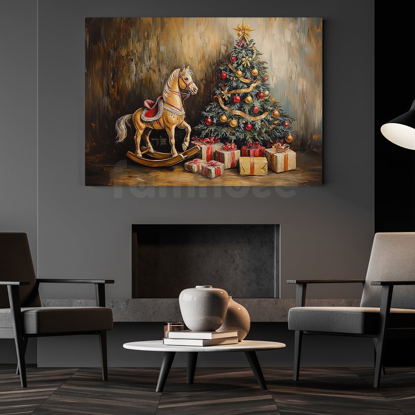 Interesting Christmas Canvas Painting, Nostalgic Noel Wall Art Decor, Xmas Poster Gift