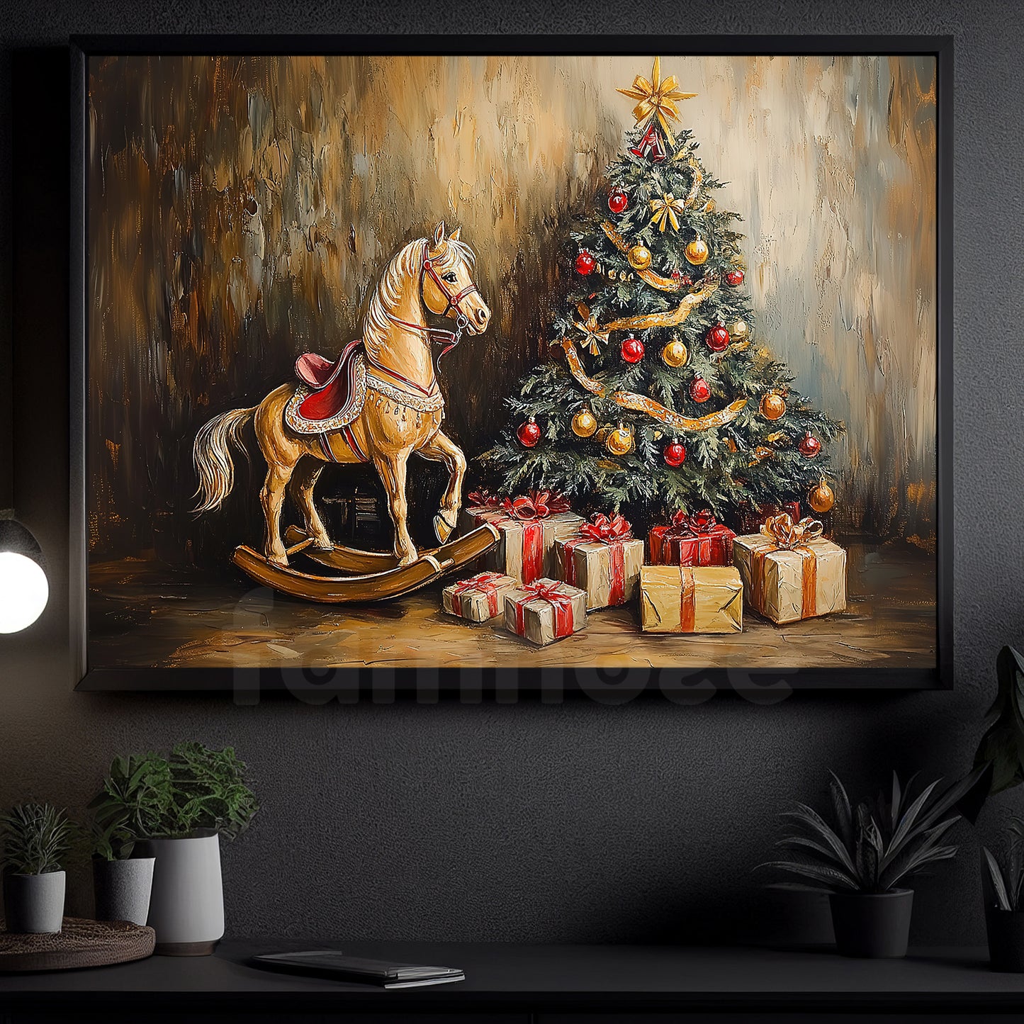 Interesting Christmas Canvas Painting, Nostalgic Noel Wall Art Decor, Xmas Poster Gift