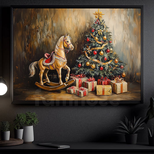 Interesting Christmas Canvas Painting, Nostalgic Noel Wall Art Decor, Xmas Poster Gift