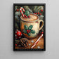 Interesting Christmas Canvas Painting, Christmas Coffee Cup Wall Art Decor, Xmas Poster Gift